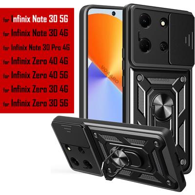 Schiebe-Linse Rüstung Funda für Infinix Note 30 5G Hülle Magnetischer Ring Ständer Halter Abdeckung für Infinix Note 30 Pro Zero 30 40 5G Hülle
