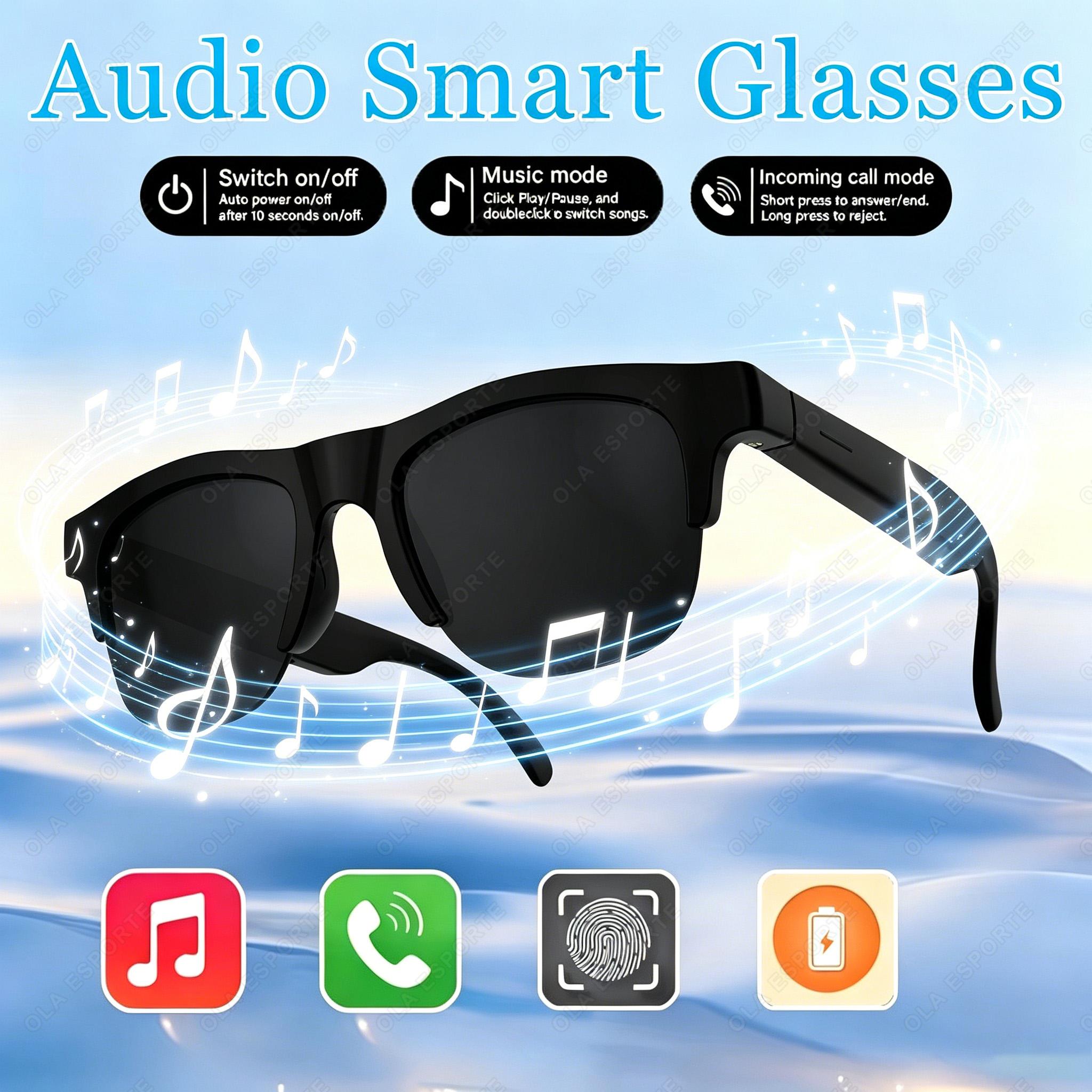 Nouvelles Lunettes Intelligentes IA Caméra Contrôle Tactile Enregistrement Photo Traducteur Assistant Vocal Musique Bluetooth Sans Fil Lunettes de Soleil