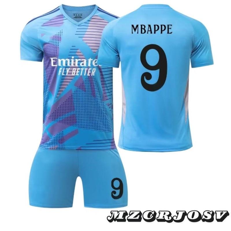 Kids Sports Equipment Mbappe Training Set Polyester Blue Multifunctional Sportswear Youth Athletic Apparel