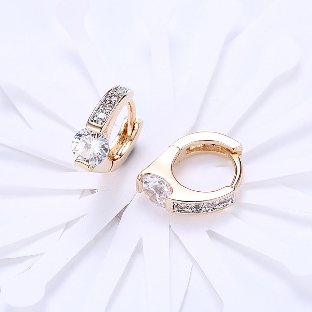 925 Sterling Silver 18K Gold Zircon Earclip Earrings for Women Fashion Jewelry