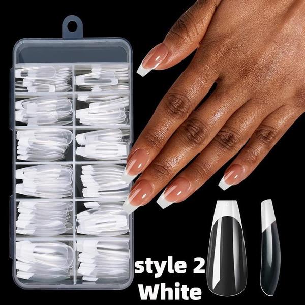 120 szt./pudełko akrylowe sztuczne paznokcie średniej długości kwadratowe migdałowe pancerze pełne końcówki paznokci mogą być usuwalne mieszane rozmiary naciśnij na paznokcie sztuka dekoracji