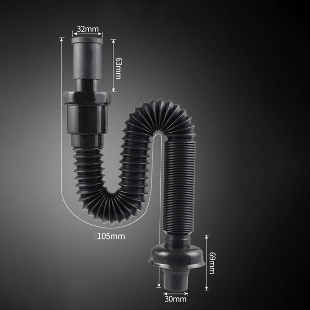 Basin Drain Pipe Basin Drain Pipe Wash Basin Telescopic Drain Pipe Basin Sink Drain Pipe Downspout Home Improvement Plumbing чёрный
