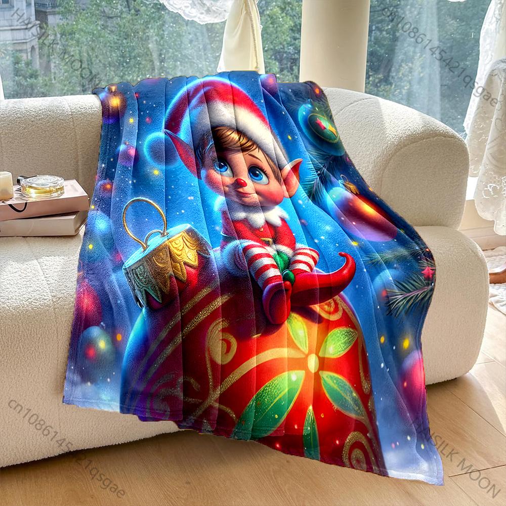 

Festive Ornaments and Christmas Designs Pattern Blanket Flannel Material Soft Warm for All Seasons Home Outdoor Camping Picnics 75x90cm