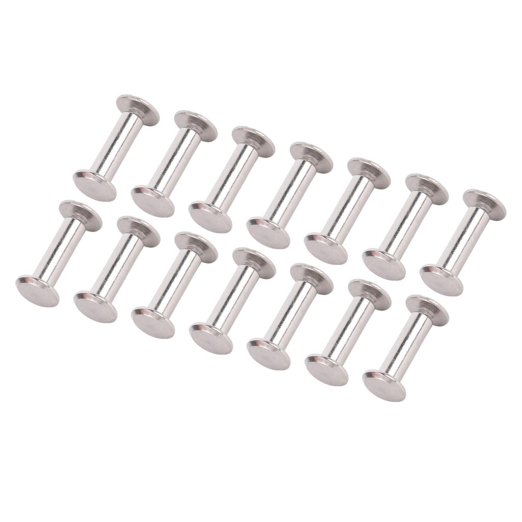 100 Sets Rivet and Screw Stainless Steel M2.5 Flat Round Head Rivet Stud Fastener Set for Leather Crafts Decoration