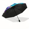 Whale, Fantasy Automatic folding umbrella  simple eight rib design, bright color pattern, durable iron frame, ideal for travel and outdoor,