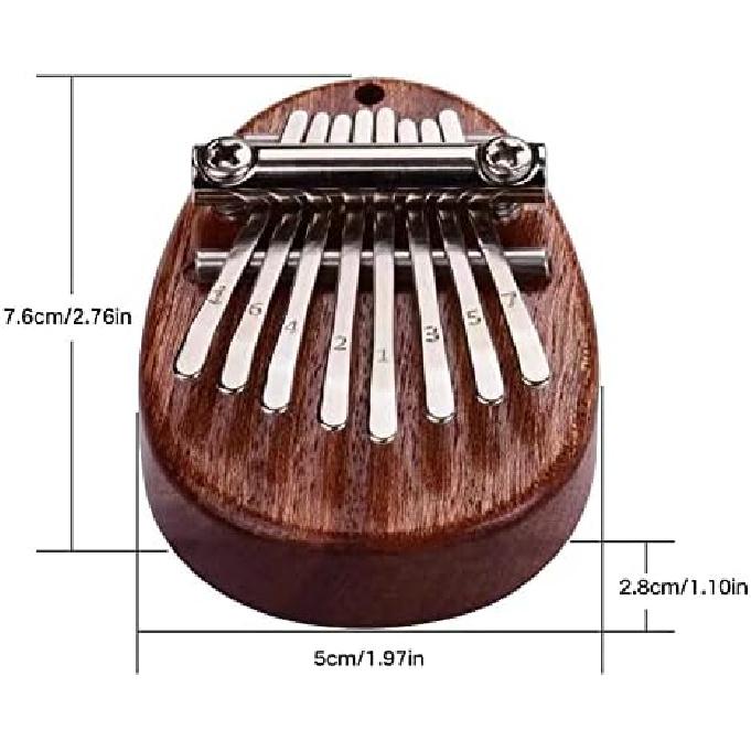 8 Key Mini Kalimba Thumb Piano Solid Wood Finger Piano Portable Marimba with Lanyard, Gift for Kids Adults Beginners