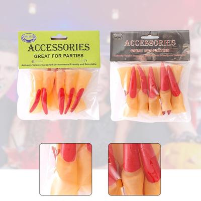 10 Stuks Heksen Nagels Rood Lang Spookachtige Heksen Vingers Kunstnagels Monster Vinger Toppen voor Bar Podium Show Maskerade Verkleed Accessoires