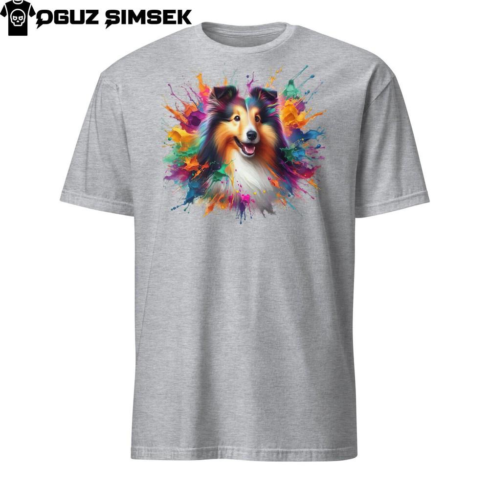 

Colorful Shetland Sheepdog T-Shirt | Short Sleeve Unisex Tee | Dog Lover Gift 4XL
