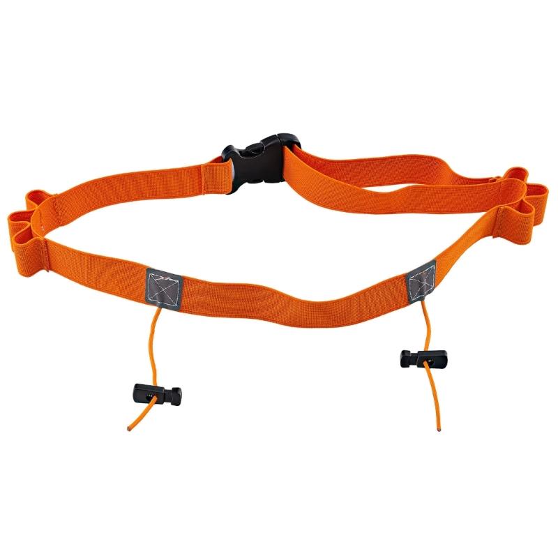 2Pcs Elastic Sport Waist Belts Race Bib Holder Adjustable Running Waistband with 6 Elastic Rings for Triathlon Cycling