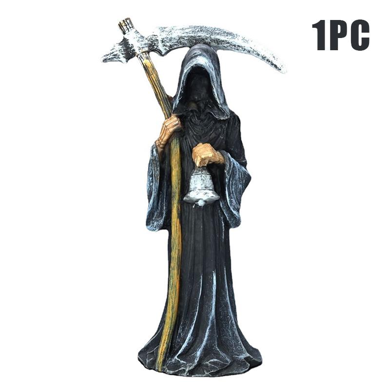 Statua Santa Morte in Piedi Statuetta Decorativa Religiosa Morte Cupa con Falce Statua Altare Halloween