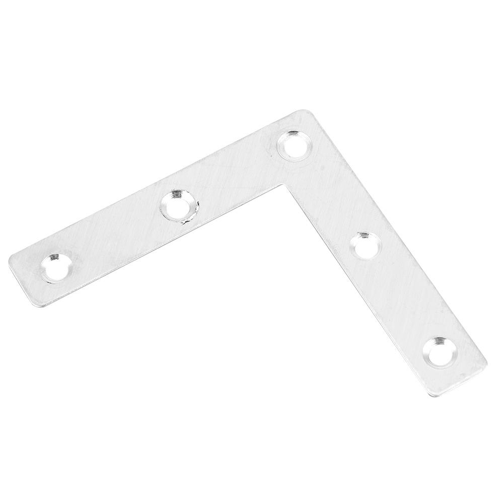 50pcs Stainless Steel L Shaped Corner Plate Connector Furniture Fittings Connectors (80mm)