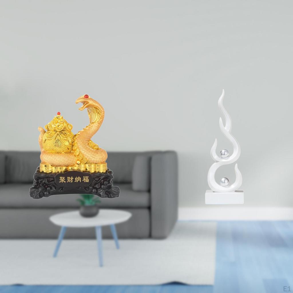 Abstract Fire Sculpture Animal Statue Cornucopia Collectible Art Crafts Chinese Year Resin