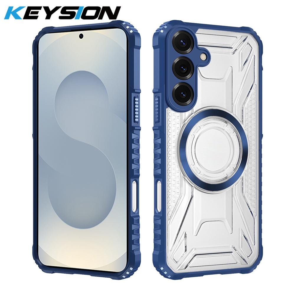 KEYSION Custodia Magnetica Trasparente per Samsung S26 Ultra 5G Silicone+PC Custodia per Telefono Resistente agli Urti per Galaxy S26 S26+Plus