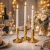 2PCS Vintage Style Candlestick Holders Metal Construction Durable Short Candle Holders Decorative Candle Stick Holders