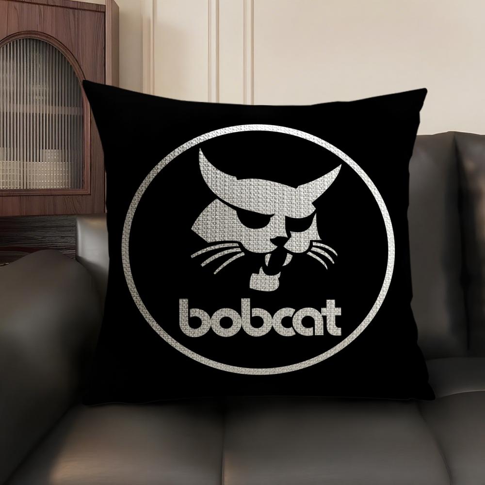 Автомобильная прохладная наволочка B-Bobcat Летняя дышащая льняная органическая ткань Двусторонняя печать Наволочка для диванной подушки Домашний декор Peach skin 18*18(CM)-1Pcs