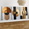 3-piece Set of Modern Minimalist Geometric Metal Decorative Paintings, Living Room Foyer Background Wall Frameless Hanging Paint
