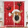 2 Stück, 2D-Flachdruckmuster Vorhänge Niedliches Rentier Weihnachten Schnee_b Vielseitiger Stoff (ohne Stange) Vielseitig Alles Ideal für