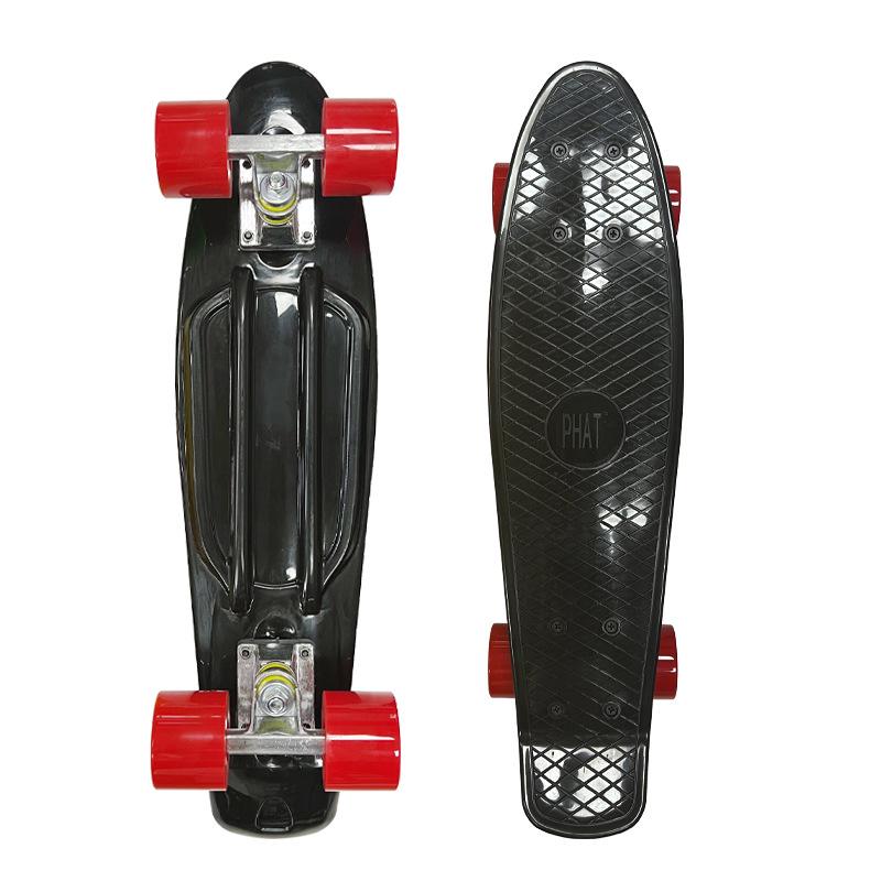 Colorful Children's Kick Skateboard - Fish Type Plastic, Four Wheels, for Street Surfing and Commuting
