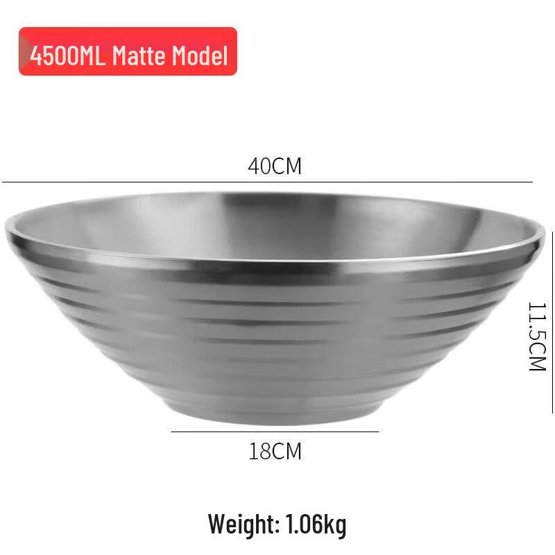 Qiwai 304 Stainless Steel Cream-Style Noodle and Soup Bowl