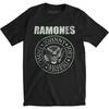 Men's Ramones Seal Hey Ho (Back Print) Slim Fit T-shirt Medium Black