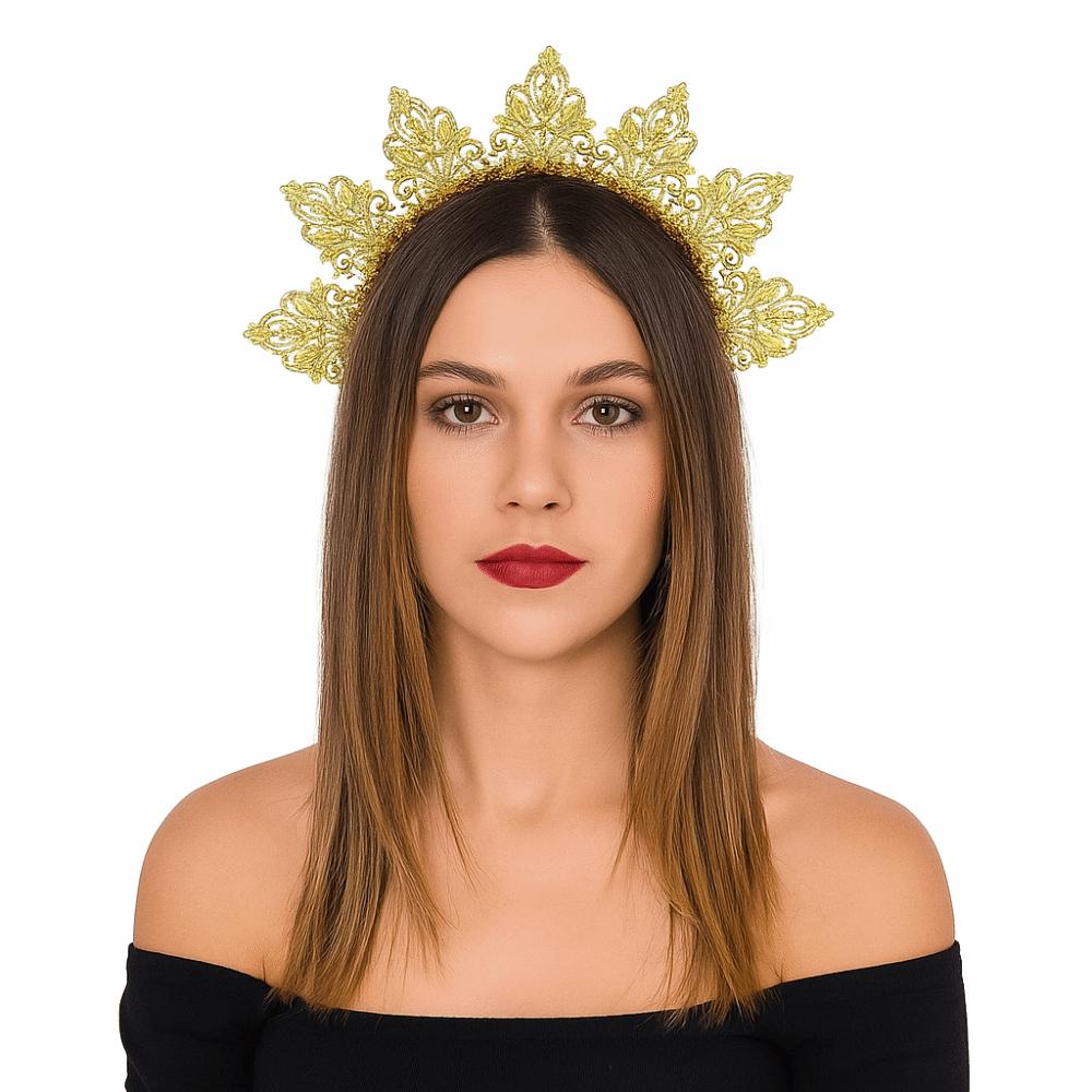Rhinestone Women Hairband Sun Traditional Festival Hair Hoop  Lolita Accessory