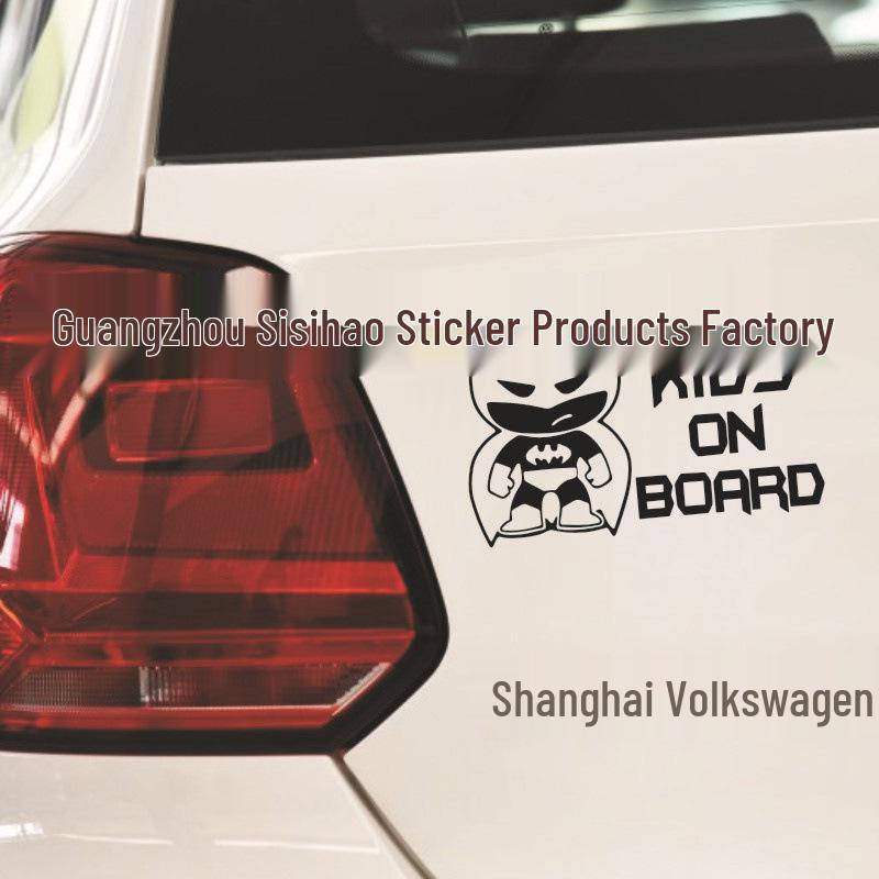 Cartoon Kids on Board Car Sticker - Baby and Anime Design