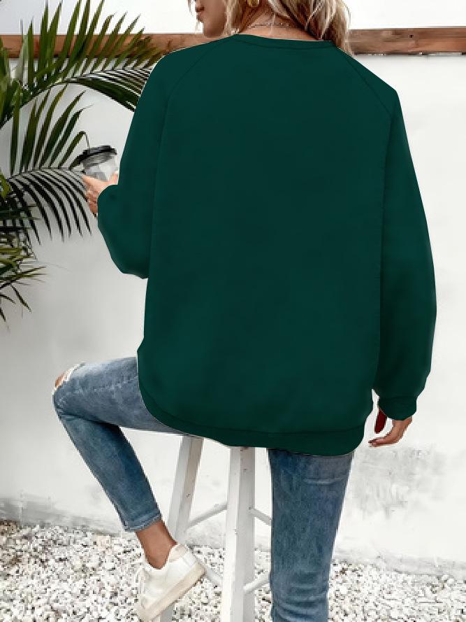 Damen Hoodie mit Herz- und Schmetterlingsprint - Mehrfarbig, Rundhalsausschnitt, Langarm, Lässiges vielseitiges Oberteil.