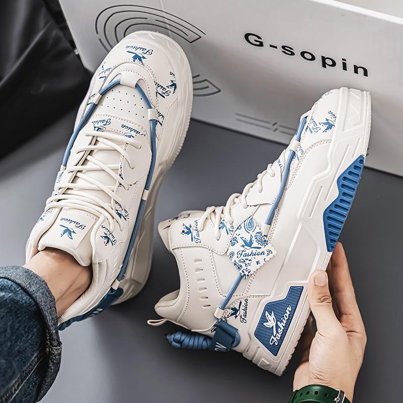 S Autumn and Winter New Street Fashion High-top Casual Men's Shoes Board Shoes Large Size
