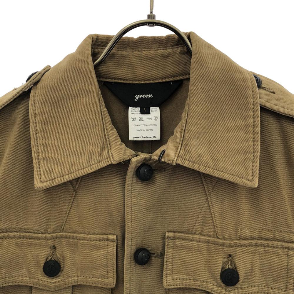 green made in Japan coat 1 Brown With epaulettes Women Used
