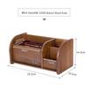 Walnut Wood Grain Tissue Box & Remote Control Organizer