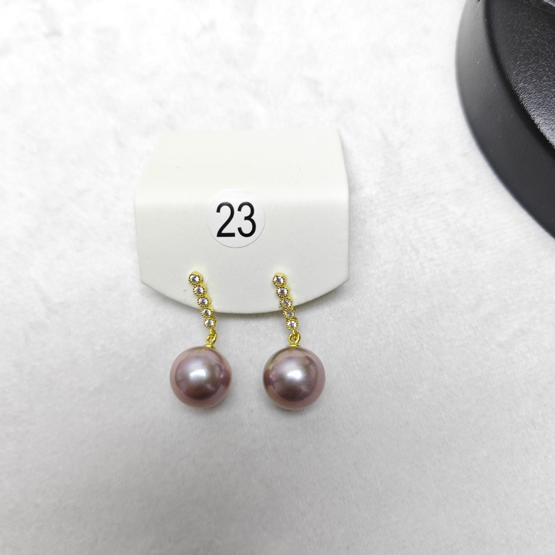 

Серьги с длинными рядами из стерлингового серебра S925 с бриллиантами. Яркий свет, слегка дефектный, натуральный фиолетовый жемчуг, украшение для ушей, простые нишевые серьги с темпераментом. 9-10mm