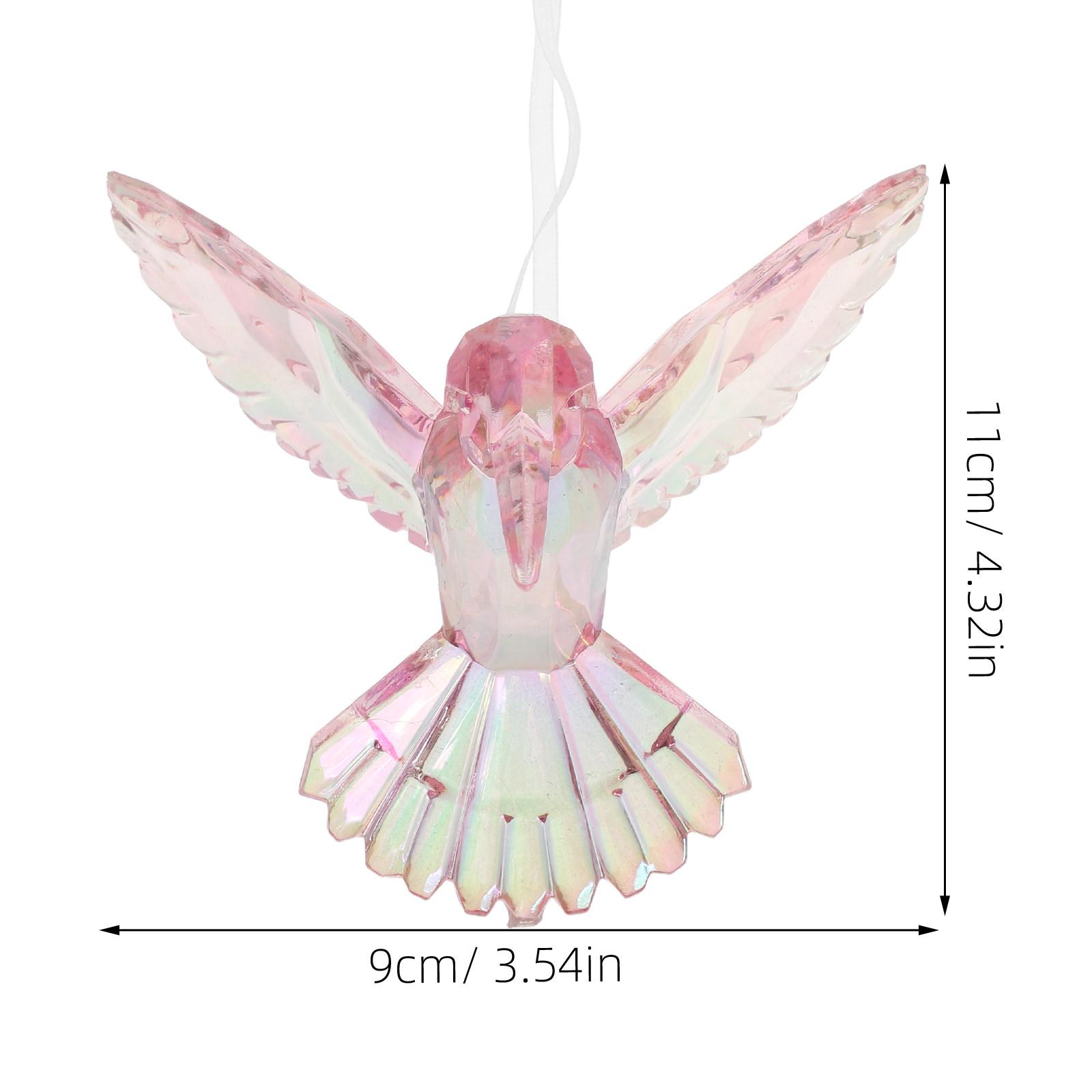Transparent Bird Hanging Ornament Iridescent Acrylic Hummingbird For Home Party Christmas Decor Suncatcher Ceiling