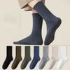 Men Spring and Autumn Pure Cotton Pure Color Fashion with Boneless High Rubber Band Long Socks