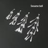 Sesame Seedling Bell Flower Ethnic Headdress with Imitation Silver Tassel