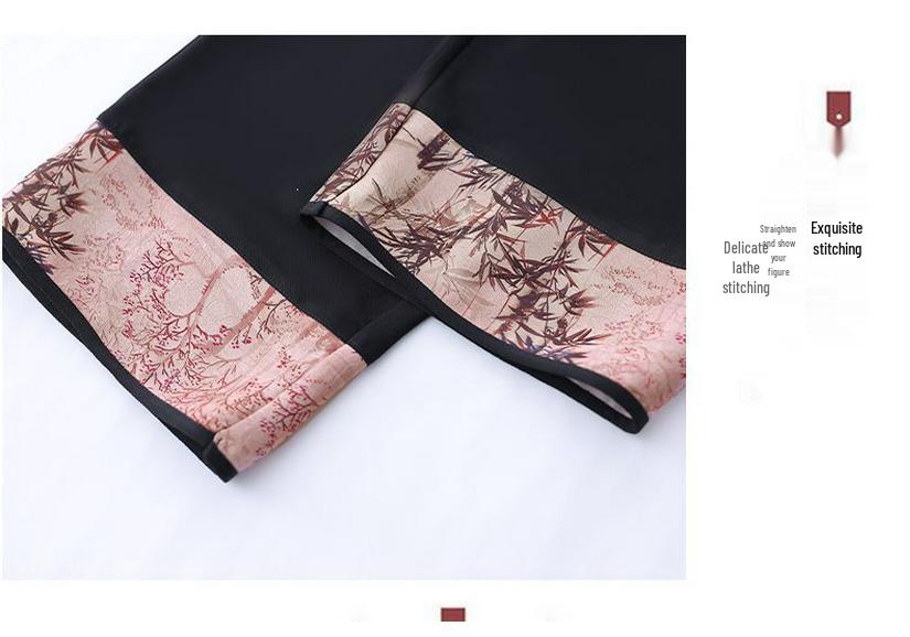 Elegant Chinese Summer Outfit: Short-Sleeved Top & Two-Piece Set for Middle-Aged and Elderly Women
