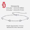 Minimalist Four Rhombus Cluster S925 Silver VVS Round Brilliant Cut Charm GRA Certified Elegant Adjustable Moissanite Bracelet