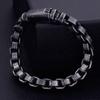 Solid Black Stainless Steel Men Bracelet Vintage Jewelry 9MM Wide Chain Link Friendship Men's Bracelets & Bangles for Gifts
