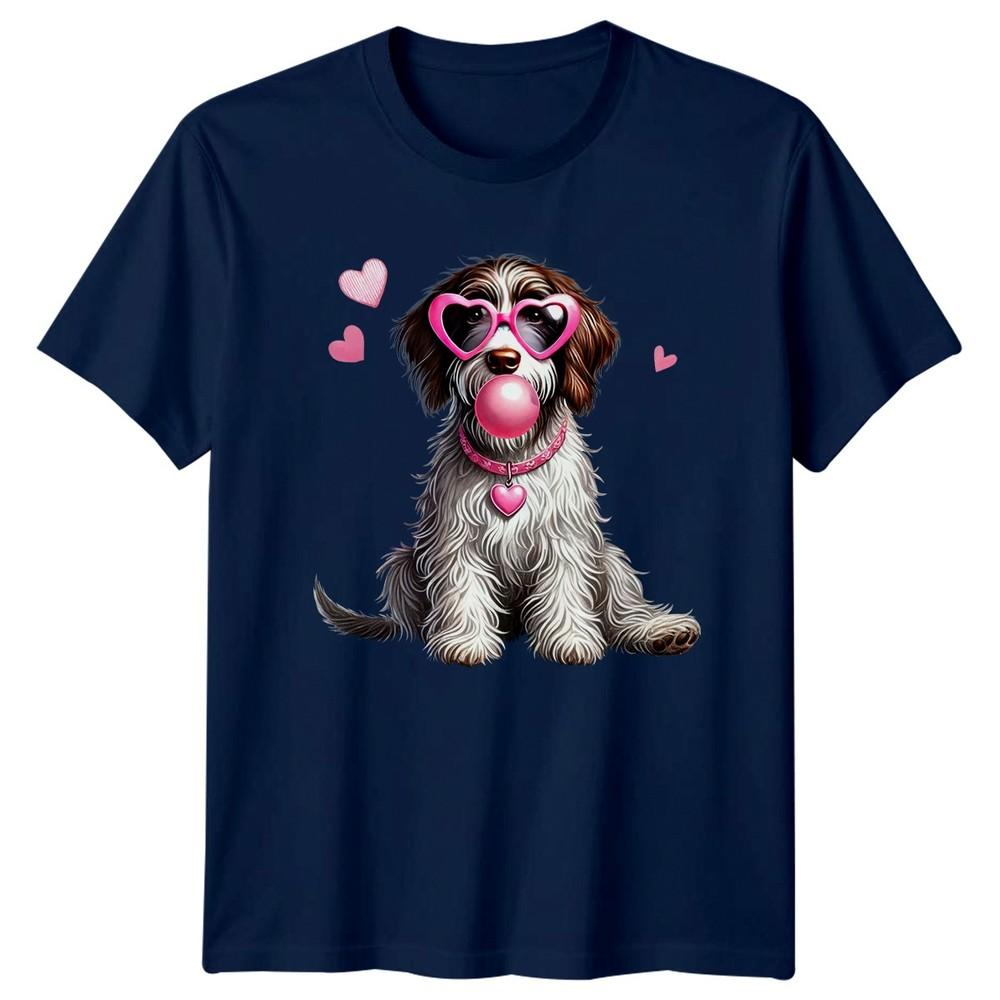 Bubblegum Dog Heart Sunglasses Animals Dogs Unisexs TShirt Unisexs Tee