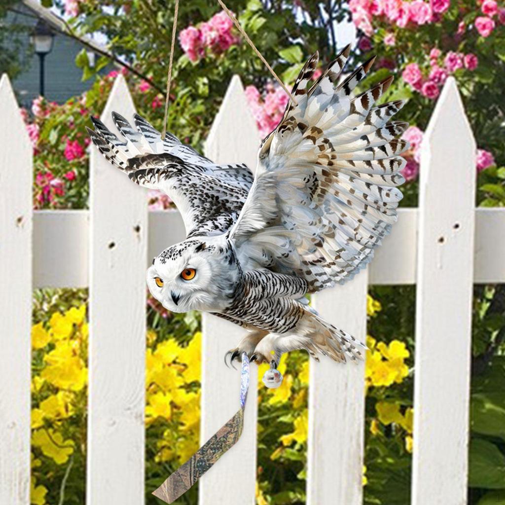 Decorative Hanging Bird with Rope And Ribbon PP Ornament for Fence Patio Garden Outdoor