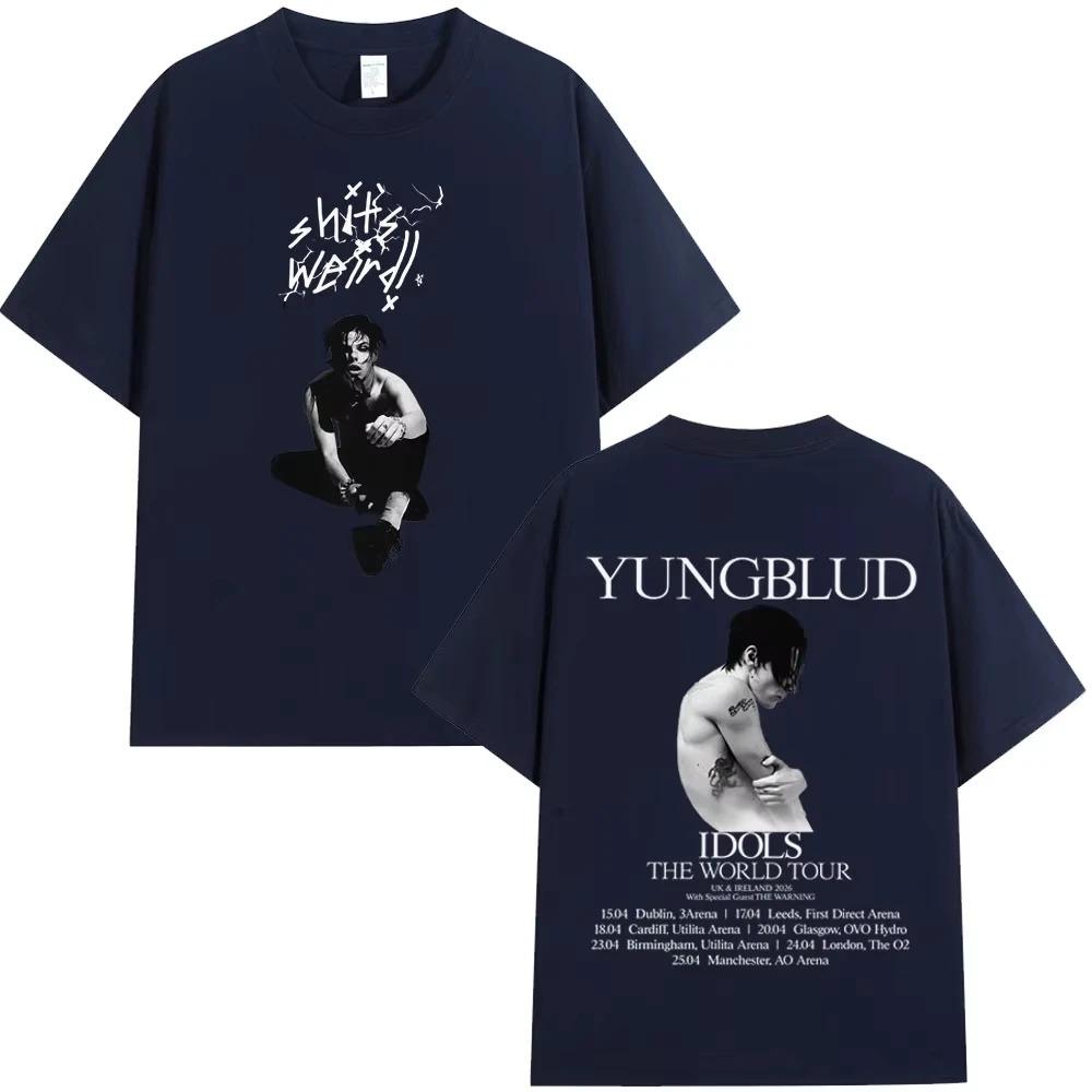 Yungblud IDOLS 2026 World Tour Merch TShirt Unisex HipHop Short Sleeve Casual 100 Cotton Loose Fit Top Women And Men Tshirts
