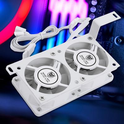 RAM-Kühlkörper Kühler ARGB Syn RAM-Speicher-Kühlventilator mit zwei 60-mm-Lüftern PWM 1000-3000 U/min für DDR/DDR2/DDR3/DDR4/DDR5