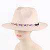 New fashionable women's autumn and winter woolen hat handmade rice beads decorated imitation felt top hat British jazz hat