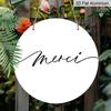 2D Flat Retro Aluminum Wall Stickers In Various Sizes. The French "Merci" Thank-you Plaque Features A Simple and Elegant Style, Making It A Perfect