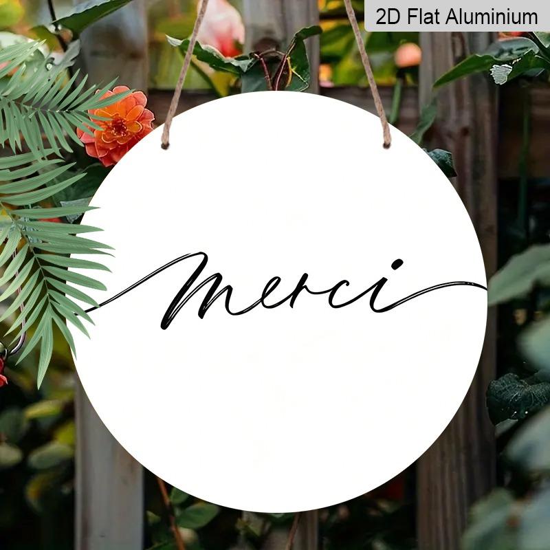 

2D Flat Retro Aluminum Wall Stickers in Various Sizes. The French Merci Thank-you Plaque Features A Simple and Elegant Style, Making It A Perfect 7.87×7.87inch