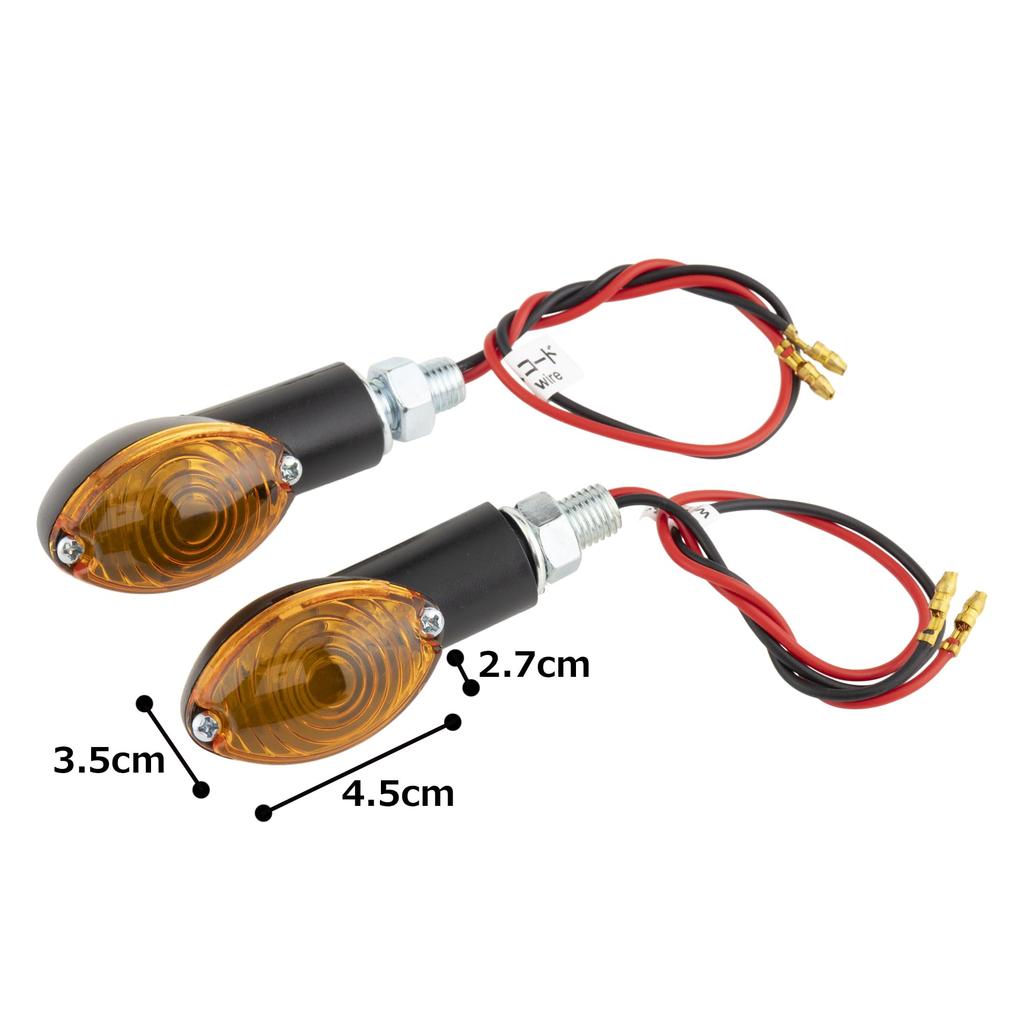Kijima 219-5109 Motorcycle Parts Turn Signal Lamp Cat Eye SP Black Body/Amber Lens Set of 2