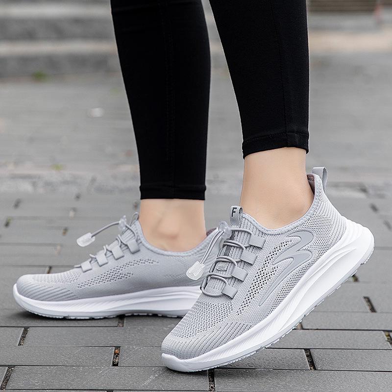 Women's Lightweight Breathable Mesh Sneakers - Non-Slip Soft Sole Walking Shoes for Middle-Aged & Elderly