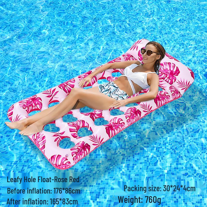 Tumbona Flotante Inflable Plegable Transfronteriza con Respaldo y Malla