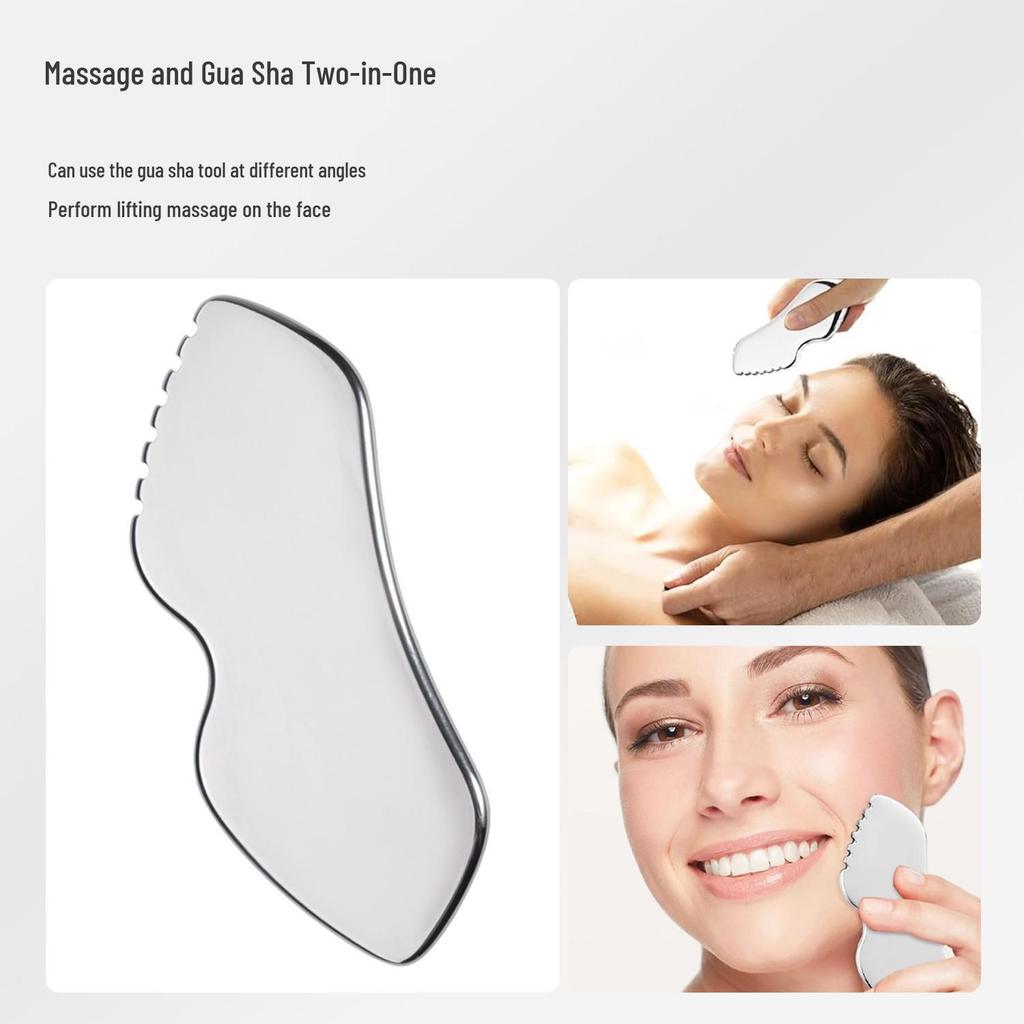 Stainless Steel Gua Sha Massage Tool with Mirror Finish – Universal for Full Body Care