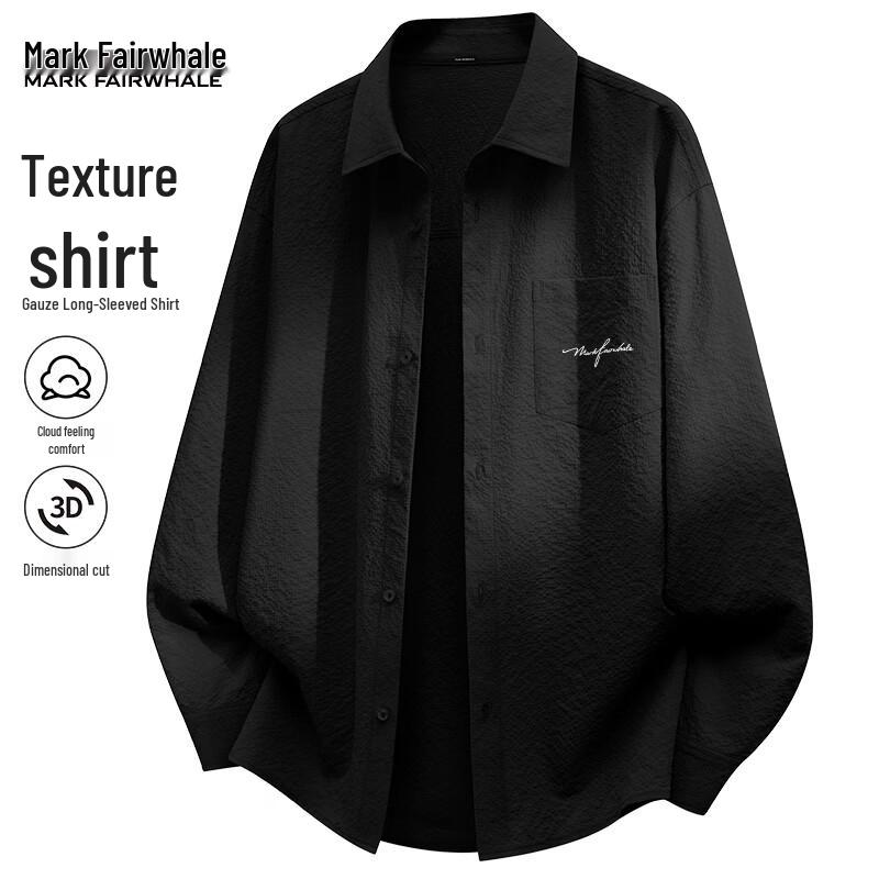 

Mark Fairwhale Men s Crisp & Wrinkle-Resistant Long-Sleeve Casual Shirt M