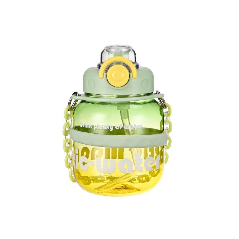 Stylish Ins-Style Portable Student Straw Cup – Cute, Colorful Design 1010ml